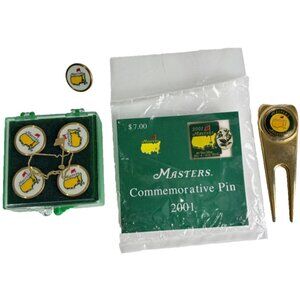 The Masters Golf Tournament Commemorative Lapel Pin 2001 Divot Tool Ball Markers